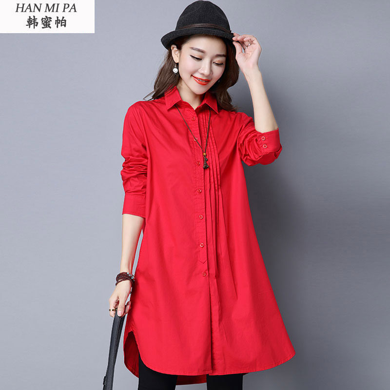 韩蜜帕2019春装新款韩范上衣宽松长袖衬衣潮大红色时尚洋气衬衫女在类目 女装/女士精品, 衬衫中 - 来自Buy2taobao.com提供专业的淘宝代购服务