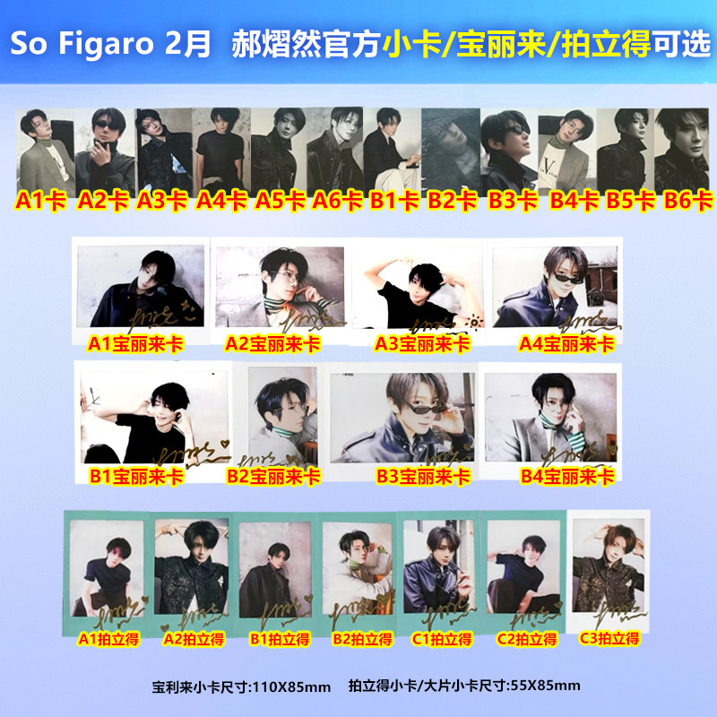 保真 郝熠然 官方小卡/拍立得/宝利来小卡/一键毕业全套27张小卡选 SoFigaro中文版 精品购物指南杂志2026年2月 郝熠然官周 无杂志图片