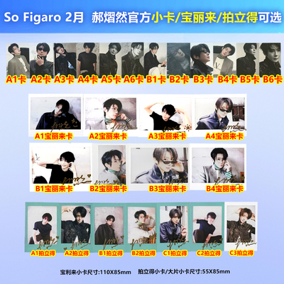 保真 郝熠然 官方小卡/拍立得/宝利来小卡/一键毕业全套27张小卡选 SoFigaro中文版 精品购物指南杂志2026年2月 郝熠然官周 无杂志