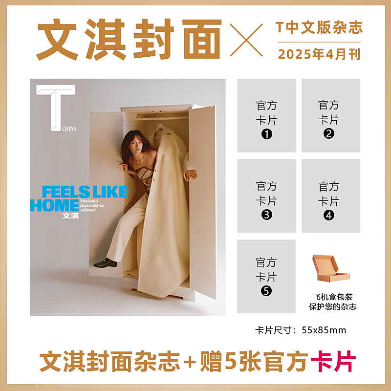计入销量 文淇封面+赠文淇5张官方小卡 T锦绣中文版杂志2025年4月/四月刊 文淇封面杂志