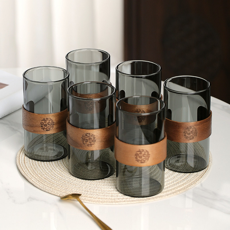 水杯家用套装耐高温玻璃杯中式水壶茶杯喝水杯子防烫客厅待客水具