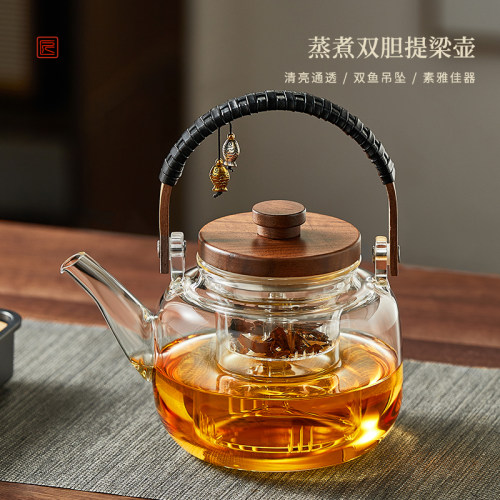 玻璃煮茶壶电陶炉煮茶器2026新款围炉耐高温可明火提梁烧水壶茶具