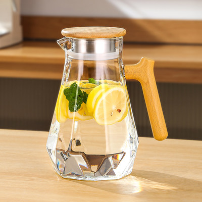 冷水壶玻璃耐高温家用大容量高硼硅果汁储水壶白开水杯扎壶凉水壶
