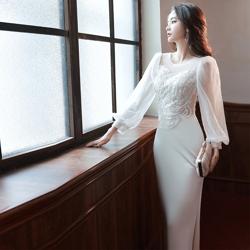 鱼尾晚礼服女高级感气质轻奢艺考高贵性感仙气高端亮片宴会连衣裙