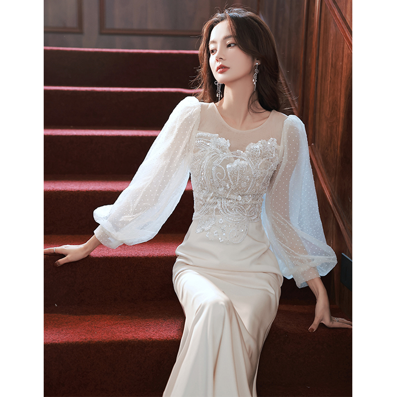 鱼尾晚礼服女高级感气质轻奢艺考高贵性感仙气高端亮片宴会连衣裙