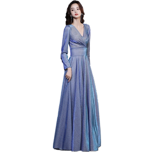 声乐艺考晚礼服女音乐生气质名媛高端年会高级感宴会主持人连衣裙