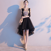 生日派对小晚礼服裙2025新款 成人连衣裙女 宴会高贵气质黑色中长款
