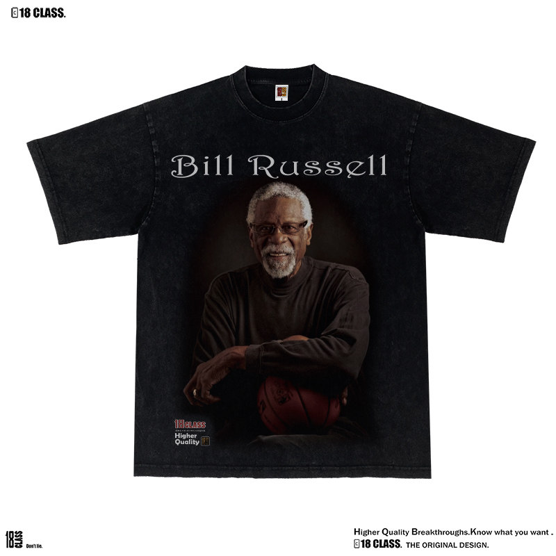 Bill Russell拉塞尔vintage美式印花复古洗水重磅OG宽松短袖T恤潮