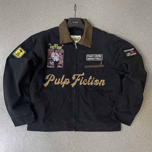 低俗小说印花工装复古外套夹克