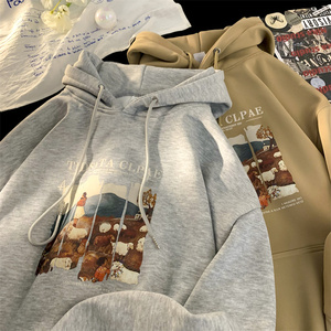 卫衣男士冬季重磅套头上衣服oversize宽松休闲连帽衫外套7026P50图片