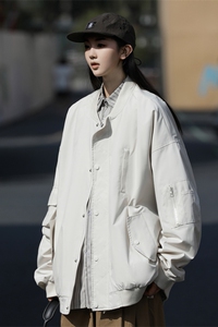 棒球服外套女秋季vintage潮牌高级感女装宽松夹克7011p88控108图片