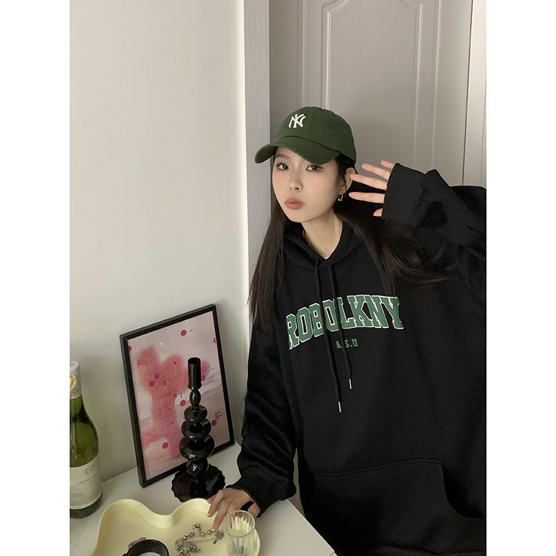 纯棉女连帽套头卫衣oversize慵懒风卫衣女秋冬宽松连帽潮wy03P58,商品下架区,星座710