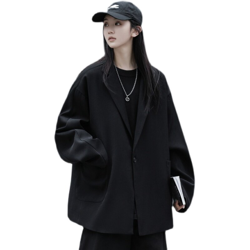 黑色西装外套女设计感小众秋季新款韩版通勤oversize宽松西服休闲,男装西服套装,星座710