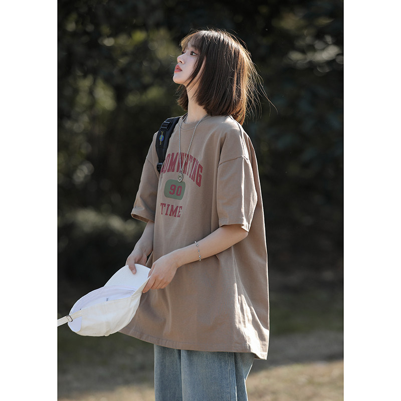 重磅短袖女美式t恤夏季新款体恤设计感上衣洋气宽松半袖T01-P35,男装T恤,星座710
