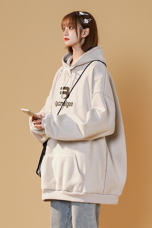 2025新款连帽套头卫衣女秋冬加绒加厚宽松情侣上衣冬季外套ins潮,女装短外套,星座710