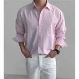 条纹衬衫男长袖秋季高级感痞帅韩版潮流休闲衬衣外套XZ710-805P50，男装衬衫，星座710