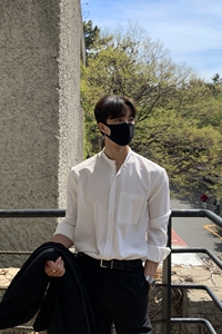 长袖衬衫男士韩版潮流宽松高级感立领衬衣休闲纯色寸衫3420P45图片