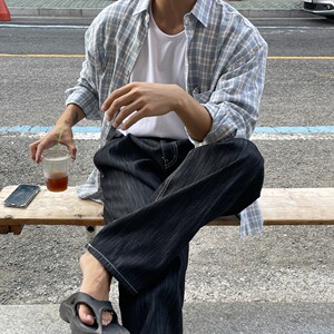 2025新款韩版男士长袖衬衫男 轻熟风格子衬衣潮流休闲3409P45特价图片