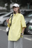 西海岸日系纯棉短袖衬衫女设计感小众休闲夏季薄款上衣7001-P45，男装T恤，星座710