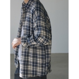衬衫男格子长袖韩版潮流宽松方格衬衣帅气外套寸衫XZ710-801P50，男装衬衫，星座710