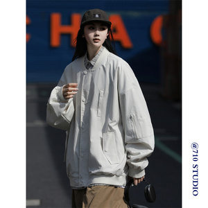 2025春秋情侣棒球服学生夹克工装宽松男女冲锋衣外套710-7011p88图片