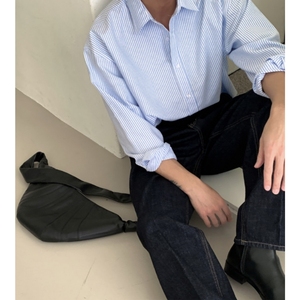 条纹衬衫男长袖秋季高级感痞帅韩版潮流休闲衬衣外套XZ710-805P50，男装衬衫，星座710