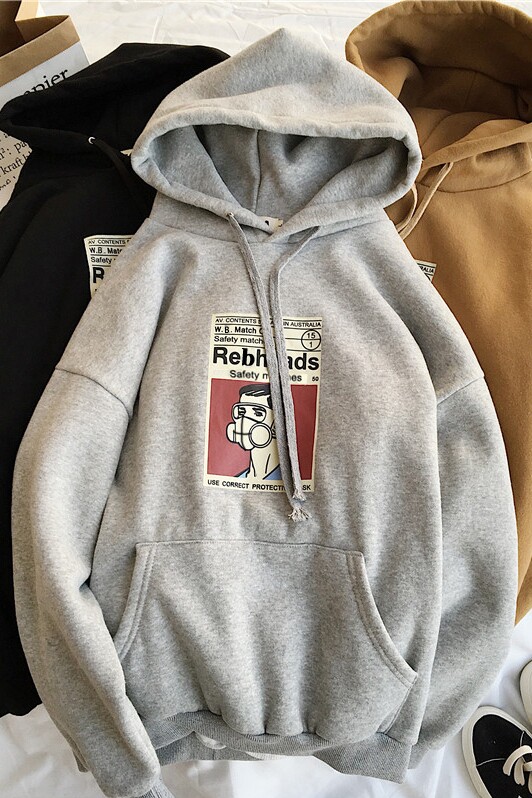 秋冬韩版印花连帽卫衣男士港风宽松潮流百搭ins加绒外套SD151P30,男装卫衣,星座710