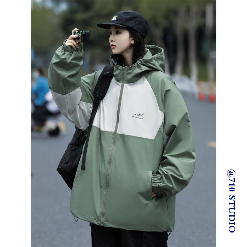 春秋装2025新款冲锋衣外套少女初中高中学生宽松休闲棒球服上衣潮,男装夹克,星座710
