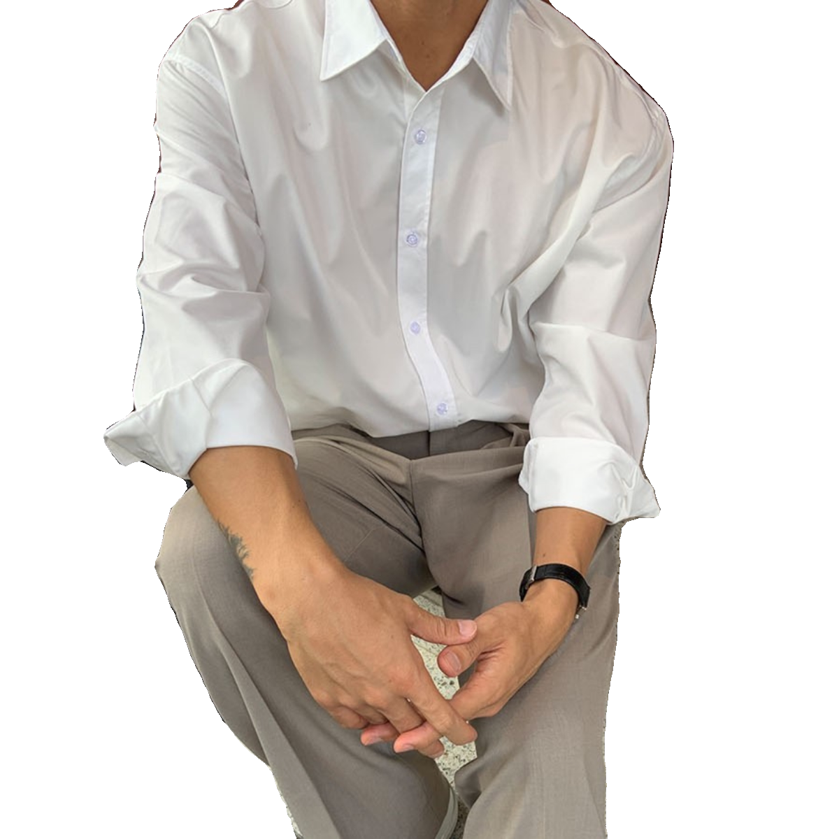 轻奢高级感衬衫男长袖韩版宽松衬衣男简约质感潮流上衣男3403P45,男装衬衫,星座710
