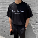 夏装男士短袖T恤字母印花时尚体恤bf风宽松感五分袖DT12P30，男装T恤，星座710
