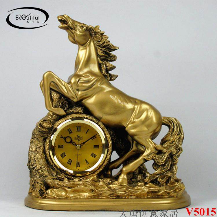 老式座钟马摆件桌面摆件时钟办公室桌面台式钟客厅电视柜家用钟表,家居饰品,座钟,淘宝优惠券,粉丝福利购,淘宝优惠卷