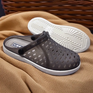 情侣沙滩包头凉拖女防滑行潮流3520 男夏洞洞鞋 上海巨力凉鞋 拖鞋