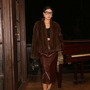 貂皮大衣女 俄罗斯进口V领紫貂皮草外套2025新款 茉萱 鎏金协奏曲