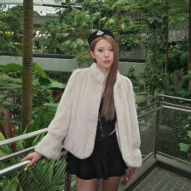 茉萱通勤水貂貂皮大衣