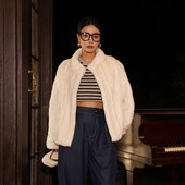 茉萱 全抽貂皮大衣立领翻袖 微醺玫瑰 紫标级进口水貂外套2025新款