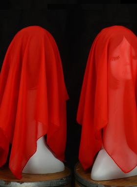 九儿舞蹈丝巾考级手帕红色纱巾盖头秧歌手绢古典舞一抹红雪纺方巾