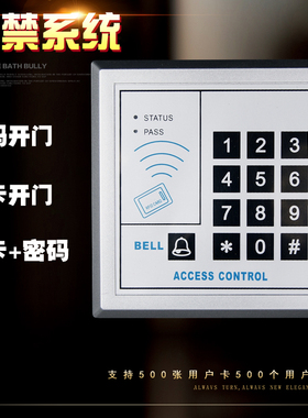 电子门禁系统套装磁力锁电插锁刷卡密码玻璃门门禁一体机门禁系统
