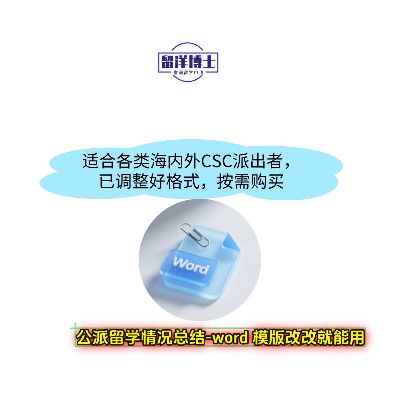 CSC公派留学情况总结模板 Word可编辑 CSC海外博士半年提交一次