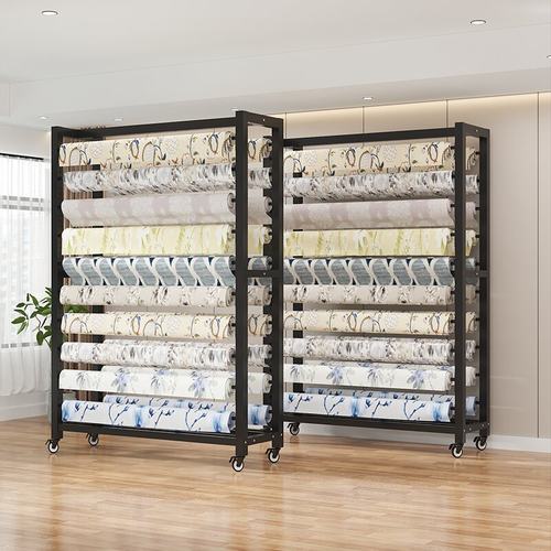 移动带轮布料展架面料皮革展示架