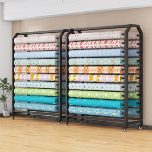 布料布匹展示架香云纱真丝牛仔货架可移动纺织面料皮革桌布样布架