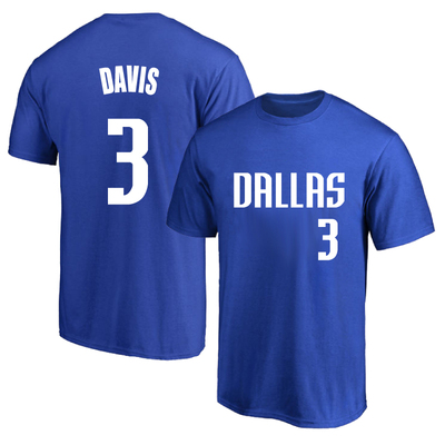 达拉斯独行侠3号戴维斯球衣训练服纯棉圆领短袖T恤篮球运动半袖