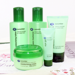 Boots泰国小黄瓜爽肤水乳液面霜面膜眼霜套装 控油 清爽补水保湿