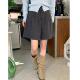靴裤 灰色毛呢阔腿裤 女 高腰显瘦a字短裤 宽松百搭休闲裤 25春季 新款
