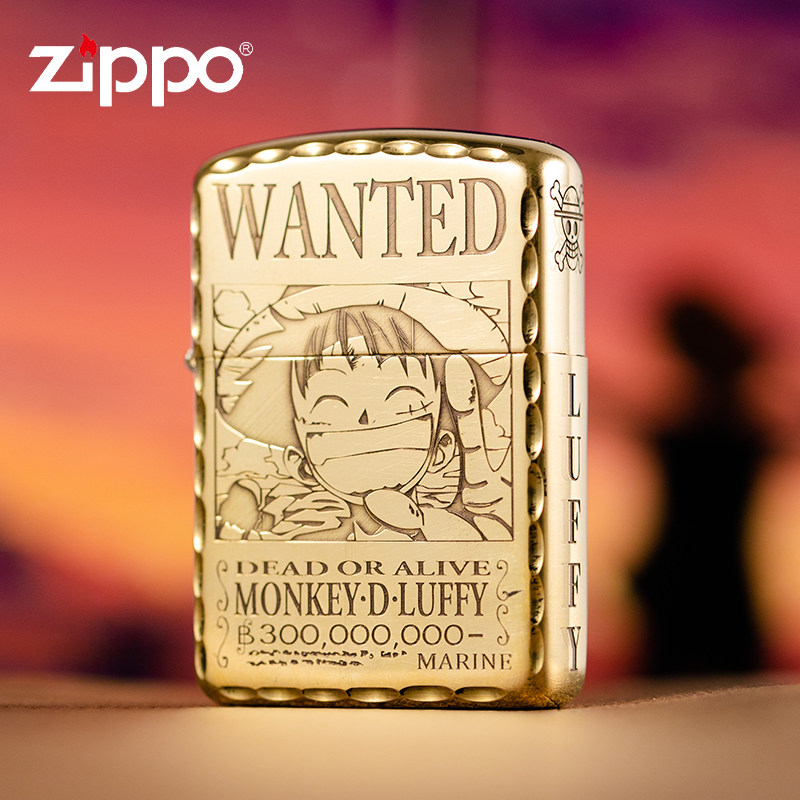 zippo打火机原装正品 纯铜海贼王路飞 索隆 限量男士zppo正版刻字