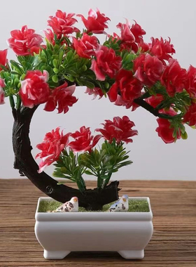 玫瑰仿真花盆景绿植小盆栽