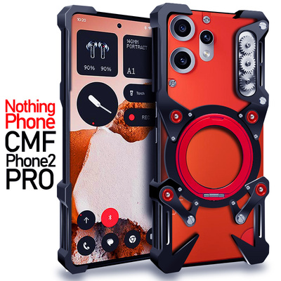 适用于NothingPhoneCMFphone2Pro金属手机壳防摔CMFphone1铝合金保护套挂绳硬外壳磁吸支架镂空透气散热机械