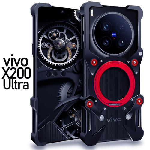 适用于vivoX200Ultra金属手机壳X200SPro铝合金保护套X100Ultra防摔磁吸支架X100S挂绳X300Pro镂空散热硬外壳