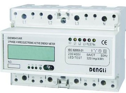 DEM041AL导轨式安装三相四线电子式多费率有功电能表