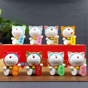 哆啦a梦福气满满盲盒招财猫公仔叮当猫手办可爱创意收藏礼物摆件