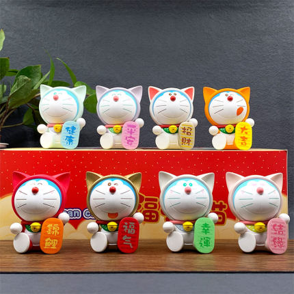 哆啦a梦福气满满盲盒招财猫公仔叮当猫手办可爱创意收藏礼物摆件